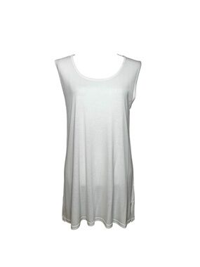 Masai Sleeveless Ivory Crew Neck Long Tank Top, Size M